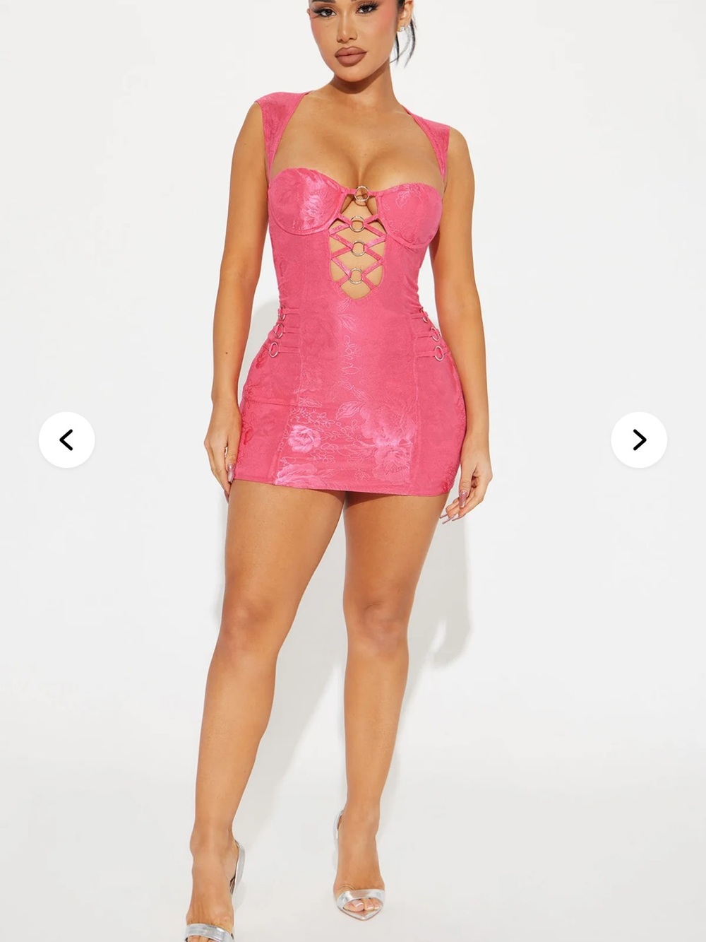 Fashion Nova Pink Lace-Up Mini Dress